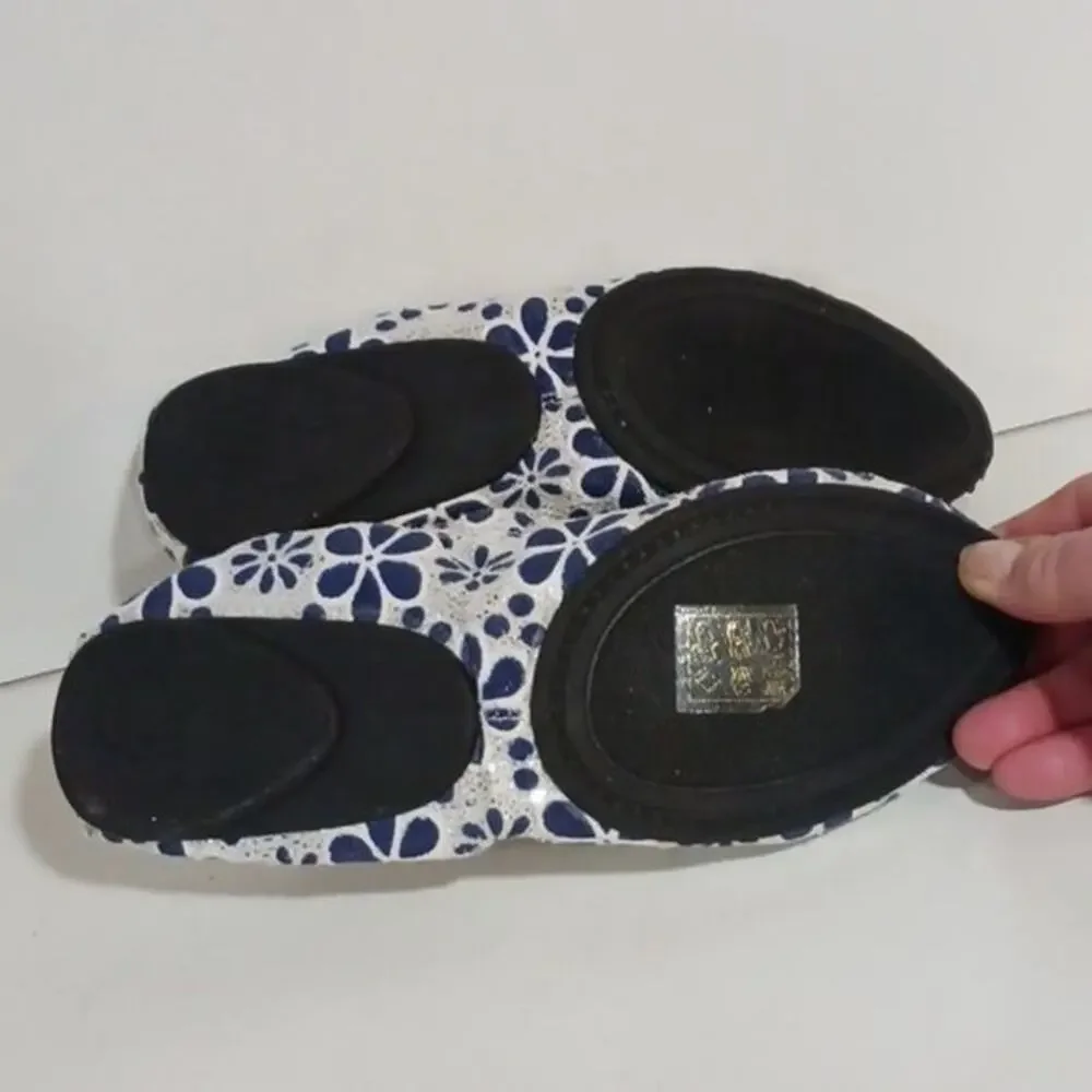 Cocorose London Blue and White Floral Eyelet Foldable shoes 38/39
